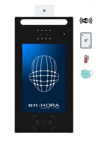 Terminal facial control de presencia - acceso, detección de temperatura y mascarilla - WIFI
