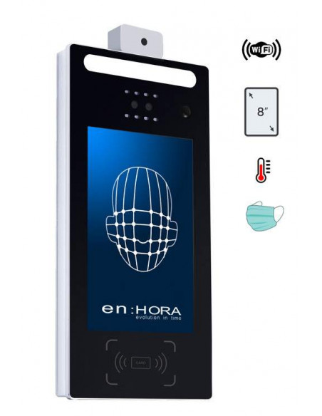 Terminal facial control de presencia - acceso, detección de temperatura y mascarilla - WIFI