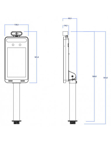 Terminal facial detección temperatura y mascarilla