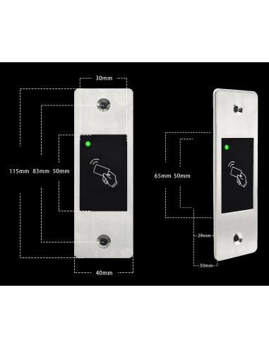 Terminal RFID  empotrable de control de acceso