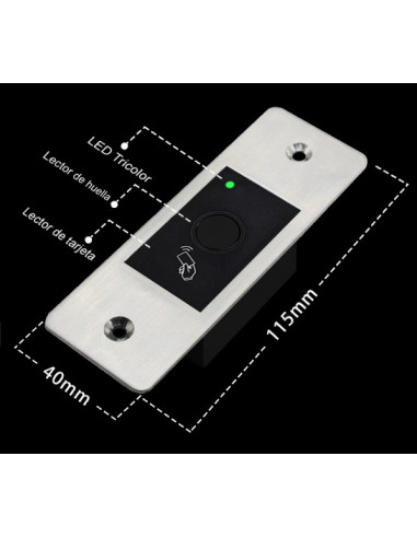 Terminal Biométrico empotrable de control de acceso con huella y RFID