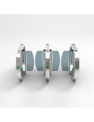 Pasillo automático con paneles acrílicos batientes