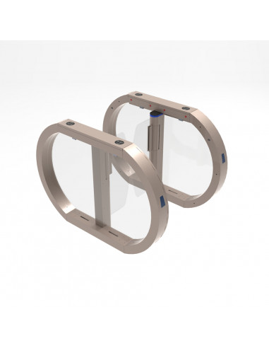 Pasillo automático con paneles acrílicos batientes