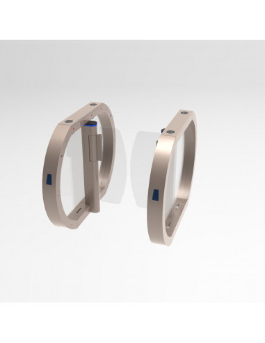 Pasillo automático con paneles acrílicos batientes