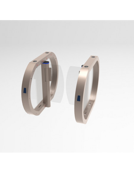 Pasillo automático con paneles acrílicos batientes