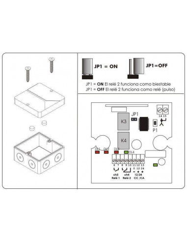 Mini-Receptor de 4 relés