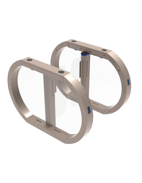 Pasillo automático con paneles acrílicos batientes