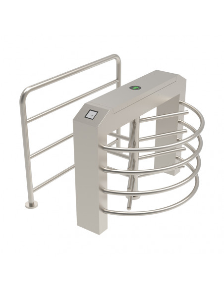 Molinete giratorio vertical bidireccional de media altura en acero SUS304.