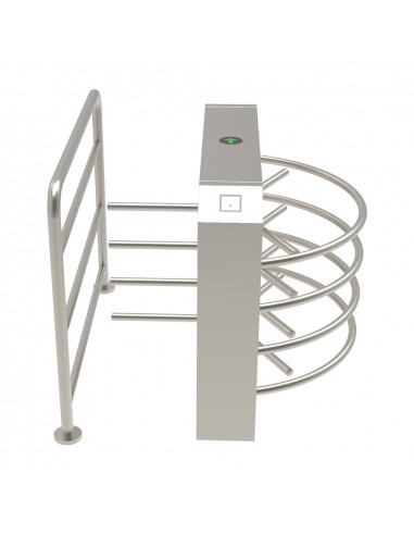 Molinete giratorio vertical bidireccional de media altura en acero SUS304.