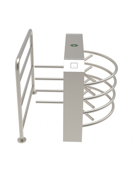 Molinete giratorio vertical bidireccional de media altura en acero SUS304.