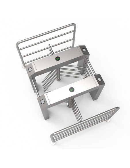 Molinete giratorio vertical doble de media altura en acero SUS304.