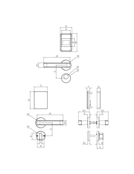 Cerradura Bluetooth segmentada para hoteles resistente al agua