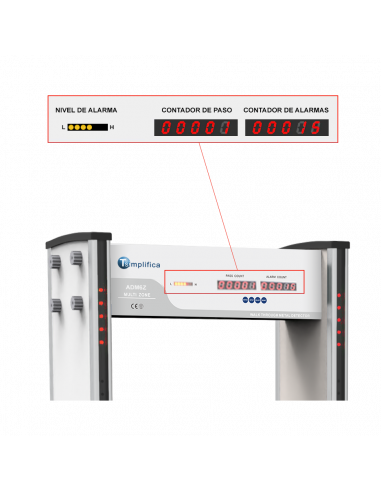 Arco detector de metales de 6 zonas