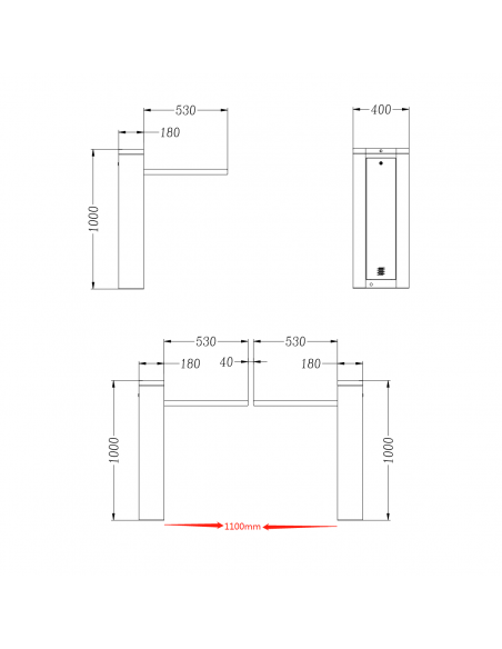 Torno con brazo escamoteable - 1 sentido de paso por torno
