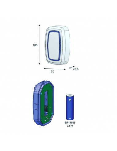 Transmisor RF  sin contacto - 1 canal Rolling Code®