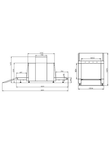 Equipo de RAYOS X para Inspección de maletas y paquetes con cónsola.
