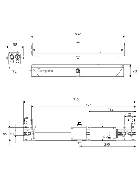 Abrepuertas motorizado con brazo universal de fácil instalación