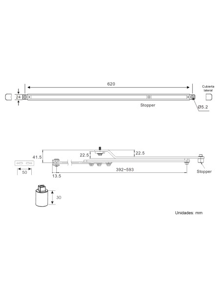 Abrepuertas motorizado con brazo universal de fácil instalación