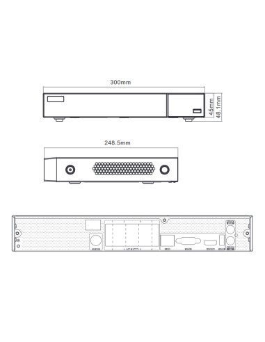 Videograbador NVR 8ch hasta 8Mpx.Reconocimiento Matriculas - Detección facialE/S Audio Alarma 1HDD