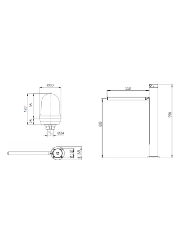 Portillo abatible de seguridad peatonal con nuestro exclusivo sistema de retroceso con rearme automático