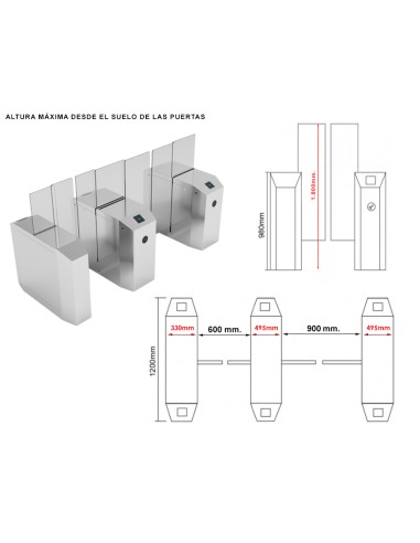 Portillo-pasillo motorizado de panel deslizante de alta seguridad