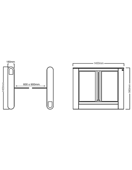 Portillo-pasillo motorizado de control de acceso peatonal