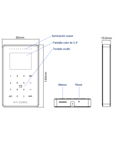 Terminal RFID Control de presencia y acceso - interior y exterior. IP65 antivandálico