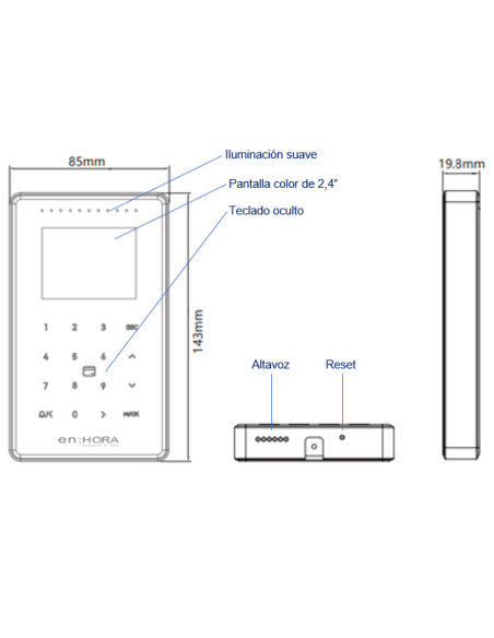 Terminal RFID Control de presencia y acceso - interior y exterior. IP65 antivandálico
