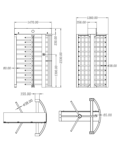 Torno de Acceso Vertical de 3 o 4 Aspas Inoxidable . Tsimplifica