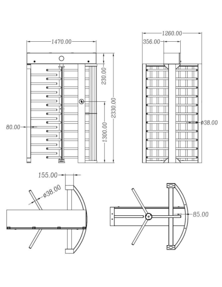 Torno de Acceso Vertical de 3 o 4 Aspas Inoxidable . Tsimplifica Torno de Acceso Vertical de 3 o 4 Aspas Inoxidable . Tsimplifica