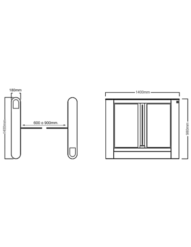 Portillo-pasillo motorizado de control de acceso peatonal