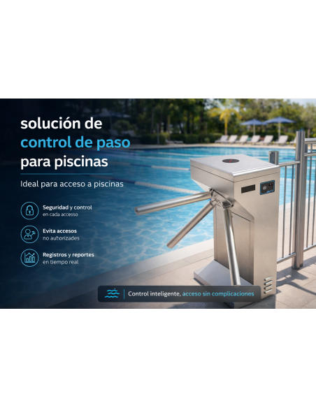 Torno RFID para Piscinas con Control de Acceso | Sistema Preconfigurado TSimplifica