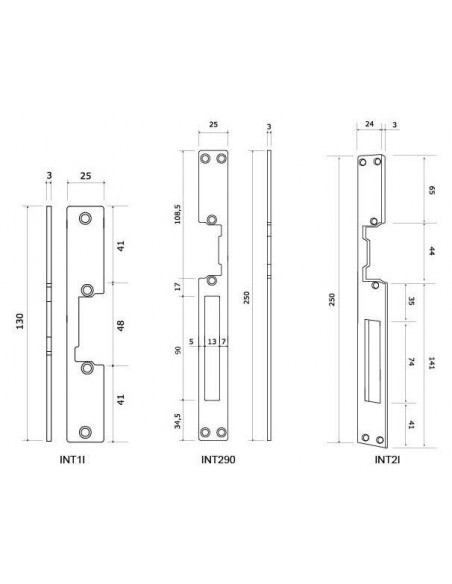 Armadura para abrepuertas de acero inoxidable