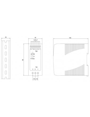 Fuente Alimentación Carril DIN con cargador