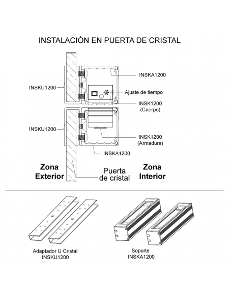 Adaptador para la instalación en superficie de la cerradura Shearlock Mini