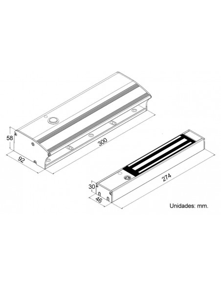 Tirador con cerradura electromagnética y pulsador incorporados